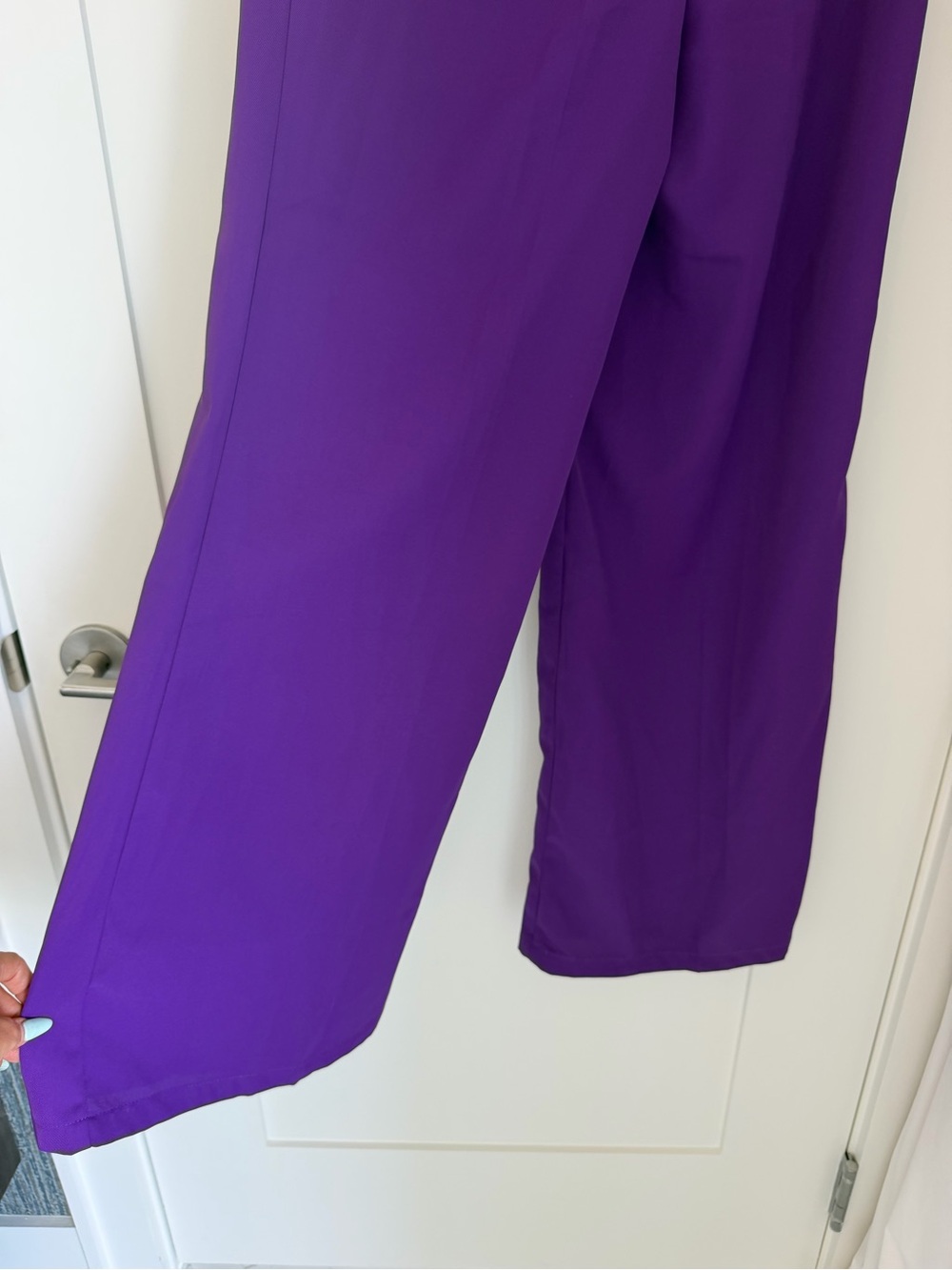 Wide Leg High-Rise Pants in Purple - Picture 4 of 5